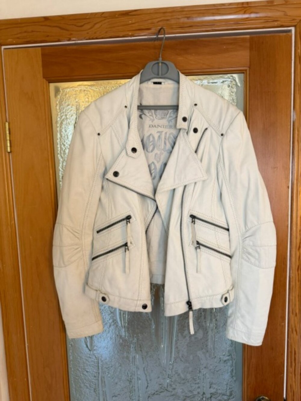 Danier White Leather Jacket